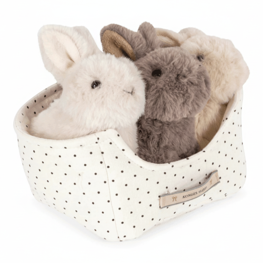 Pluszowe króliczki w koszyczku / Konges Slojd