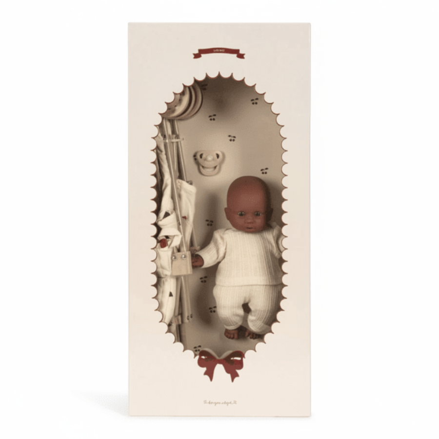 Zestaw z wózkiem i lalką z akcesoriami Cherie - ma grande cerise / Konges slojd