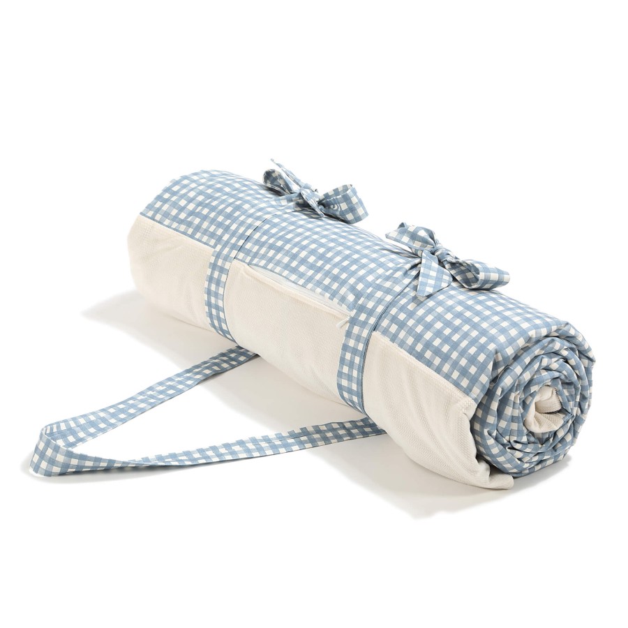 Koc piknikowy z kieszonką, mata do zabawy XXL 180x190 - BERRY VICHY / La Millou