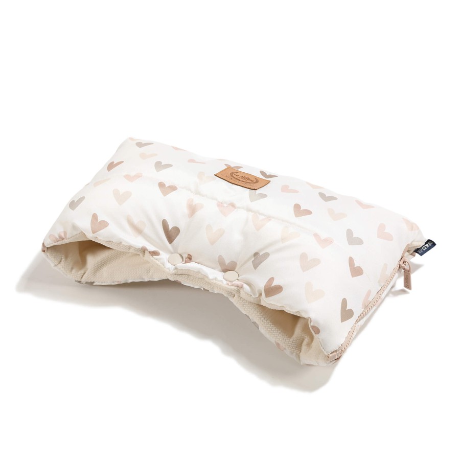 Mufka do wózka Ortalion HEARTBEAT BEIGE / La Millou