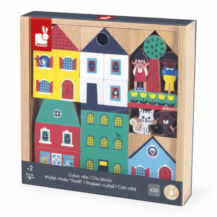 Zestaw klocków i figurek 36 el. Miasto Cross Roads 2+ / Janod