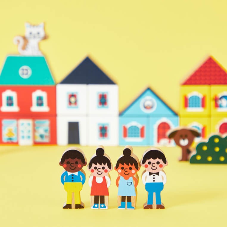 Zestaw klocków i figurek 36 el. Miasto Cross Roads 2+ / Janod