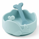 Miseczka silikonowa z przyssawką i łyżeczką - Blue / Done by Deer