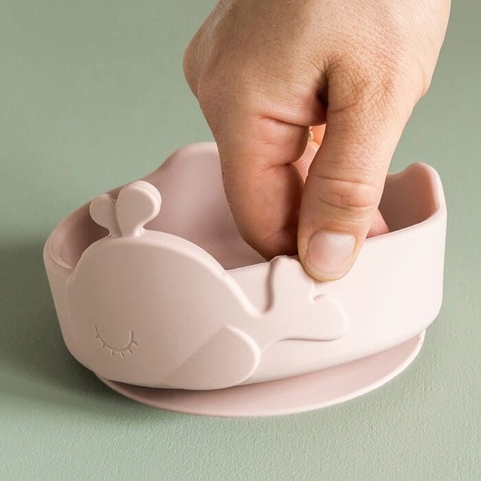 Miseczka silikonowa z przyssawką i łyżeczką - Powder / Done by Deer