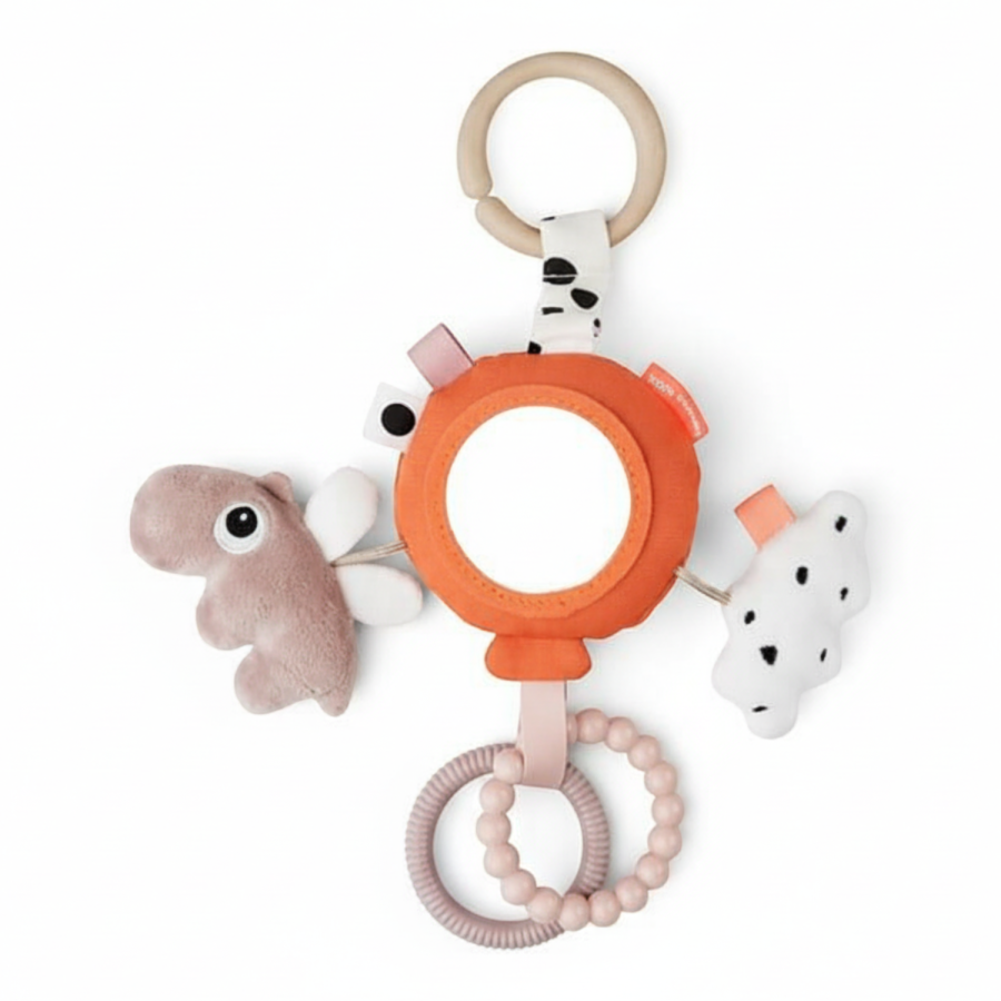 Zawieszka sensoryczna lusterko Happy Clouds Papaya / Done by Deer