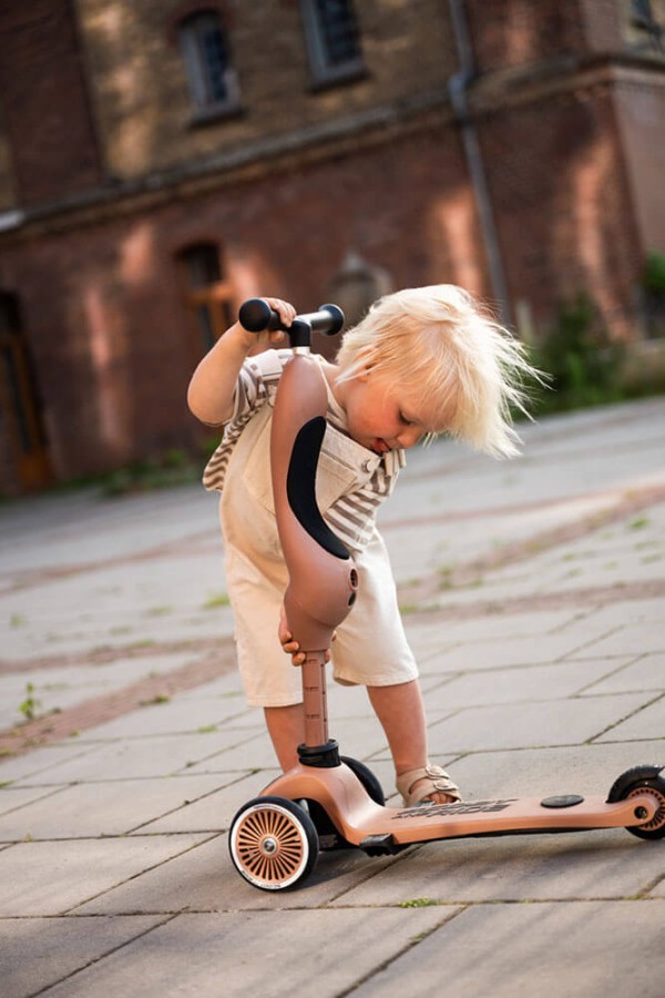 Highwaykick1 Push and Go 2w1 Jeździk i hulajnoga z rączką do prowadzenia 1-5 lat Mocha / Scootandride