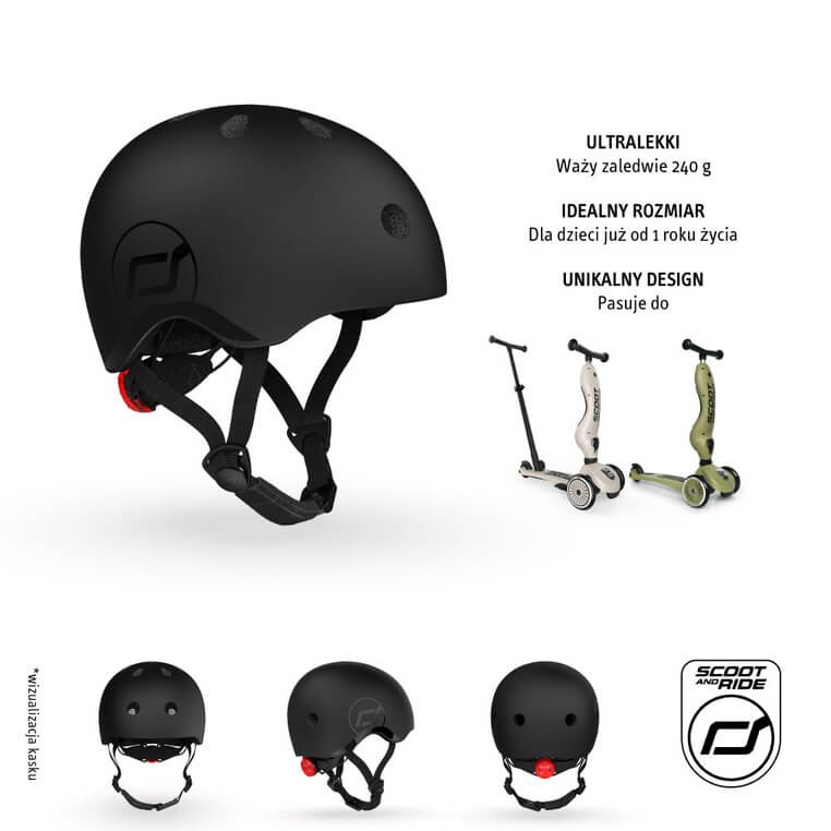 Kask XXS-S dla dzieci 3+ Black / Scoot&Ride