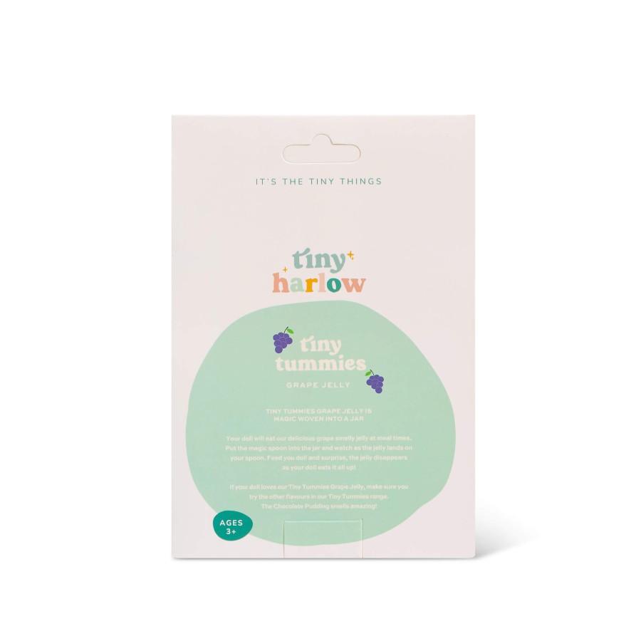 Zestaw Tiny Tummies Słoiczek i Łyżeczka, Winogrono / Tiny Harlow