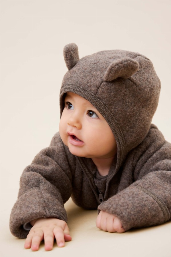 Kombinezon 100% wełny merino - Brown Melange / HUTTEliHUT