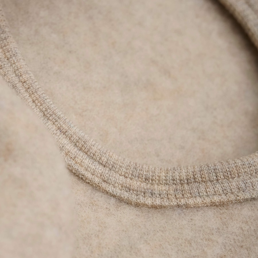 Kominiarka 100% wełny merino z uszkami królika - Camel Melange / HUTTEliHUT