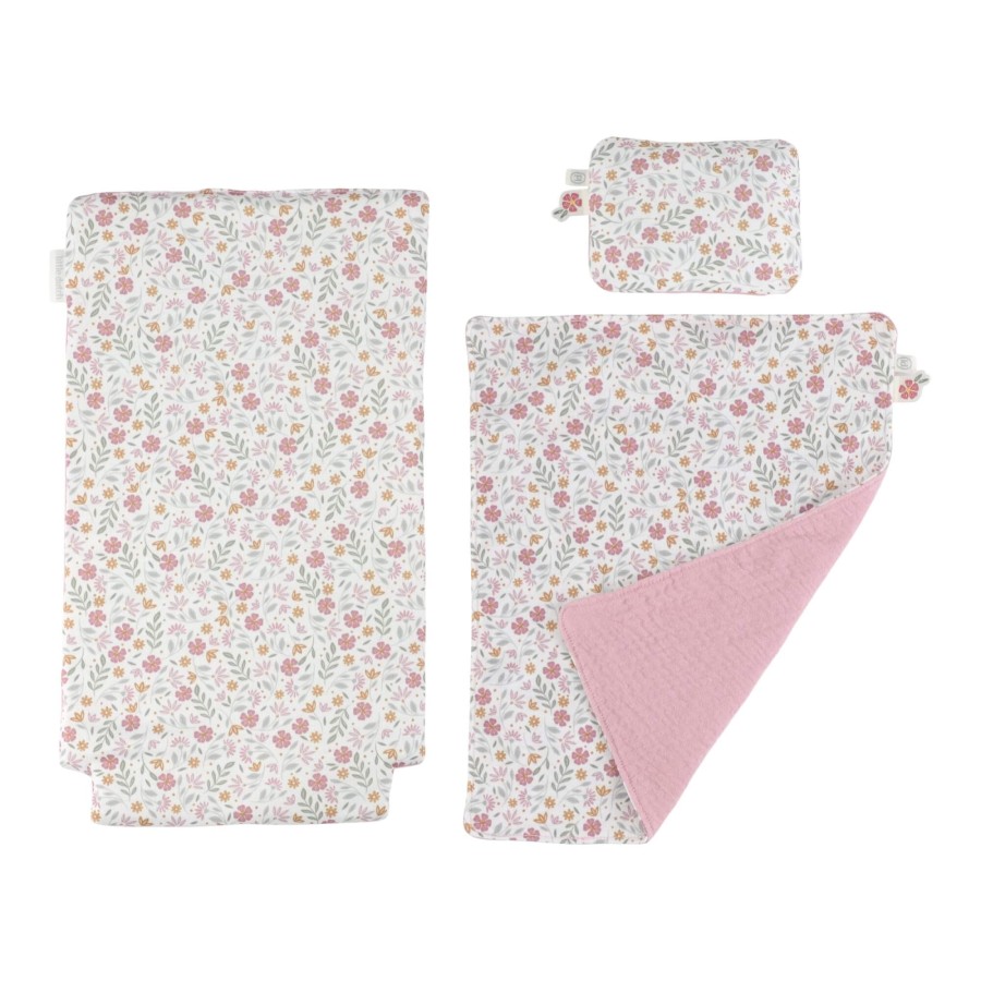 Drewniany wózek dla lalek z pościelą FSC / Little Dutch