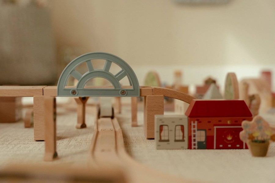 Drewniana kolejka XXL - 114 elementów FSC / Little Dutch