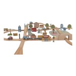 Drewniana kolejka XXL - 114 elementów FSC / Little Dutch