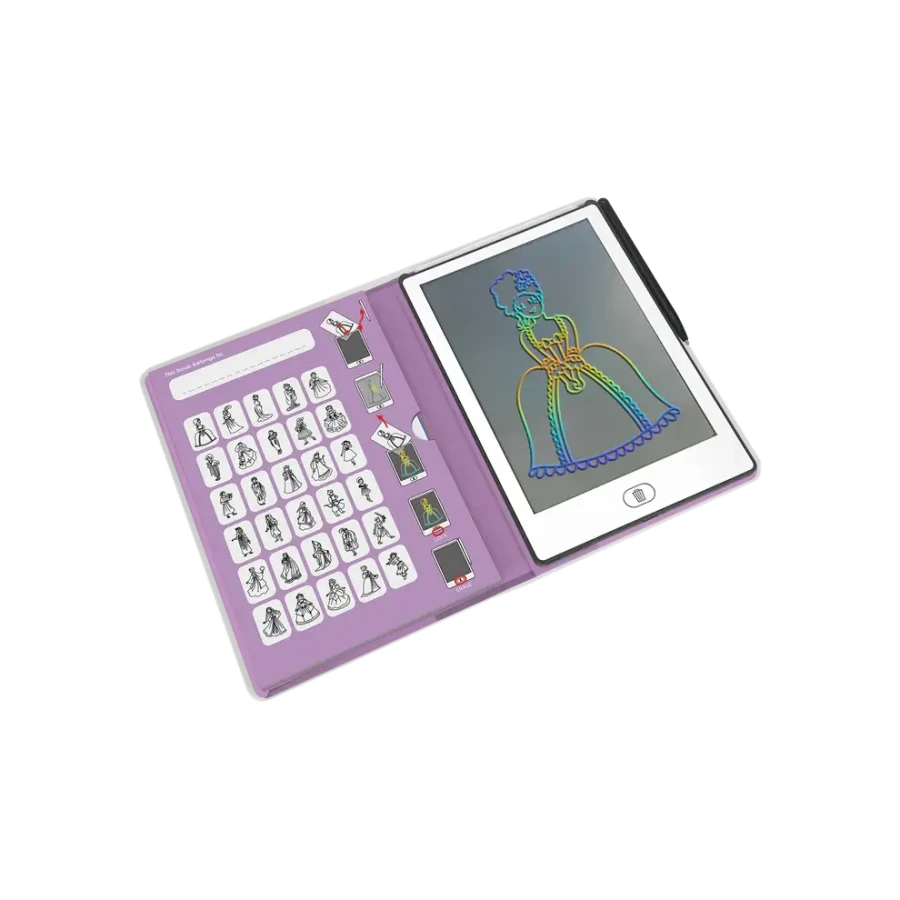 Tablet graficzny z szablonami do rysowania KIDYDRAW-MINI - princess / Kidywolf