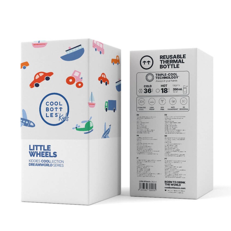 Butelka termiczna Kiddies - Little Wheels, 350 ml / Cool Bottles