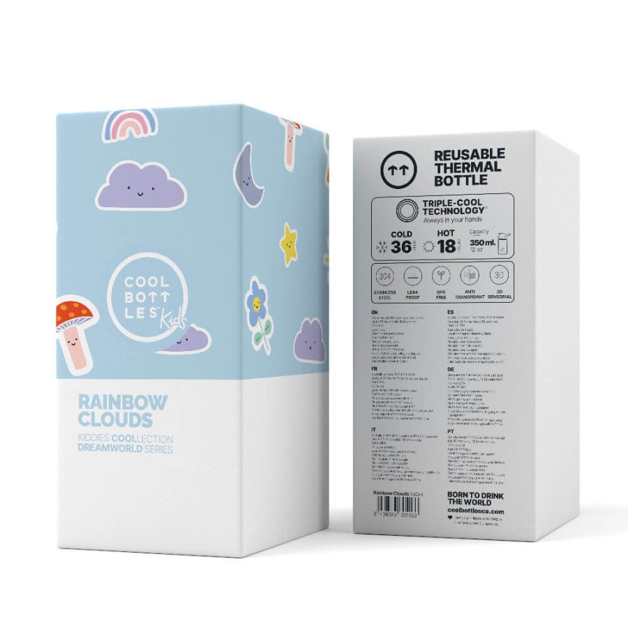 Butelka termiczna Kiddies - Rainbow Clouds, 350 ml / Cool Bottles