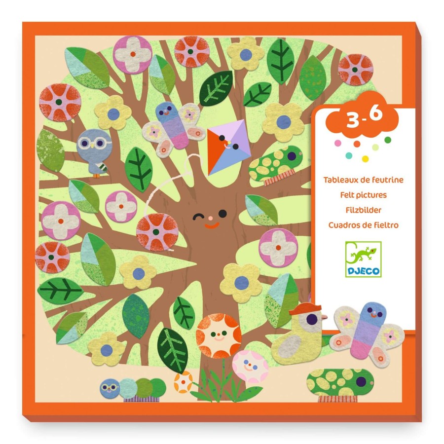 Zestaw artystyczny filcowe wyklejanki DRZEWA / Djeco