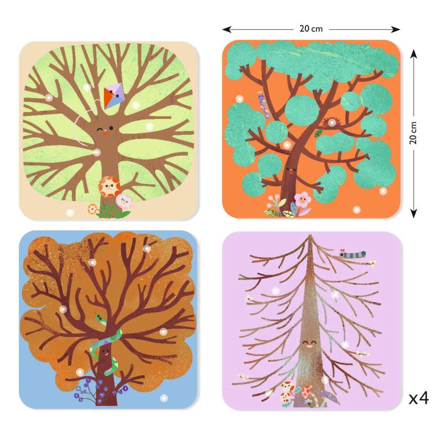 Zestaw artystyczny filcowe wyklejanki DRZEWA / Djeco