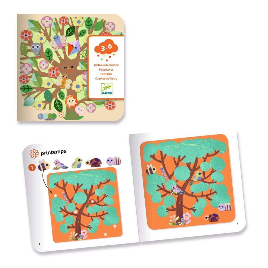 Zestaw artystyczny filcowe wyklejanki DRZEWA / Djeco