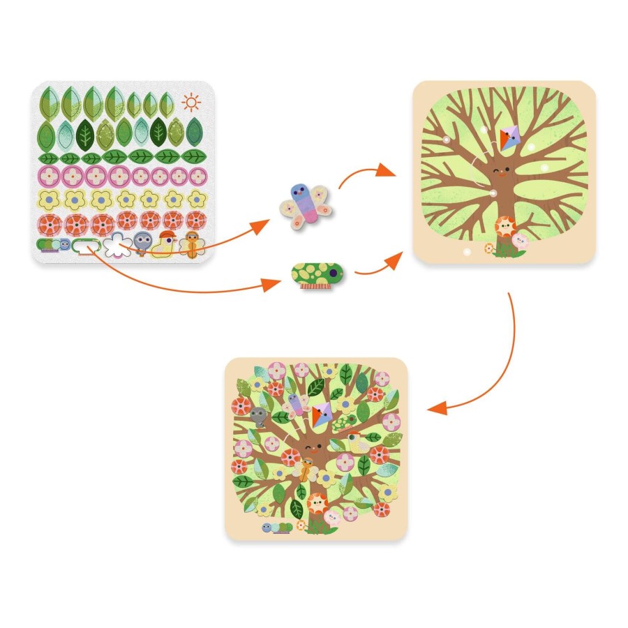 Zestaw artystyczny filcowe wyklejanki DRZEWA / Djeco