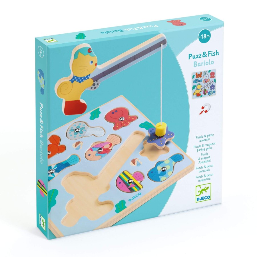 Drewniana układanka 2w1 PUZZ & FISH BARIOLO  / Djeco