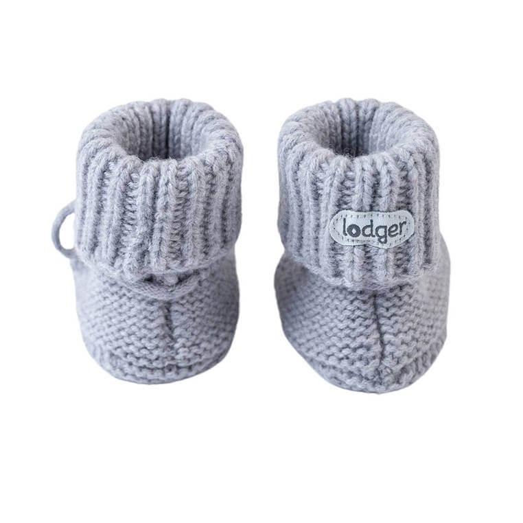 Buciki niechodki z wełny merino 100% - szare Drizzle / Lodger
