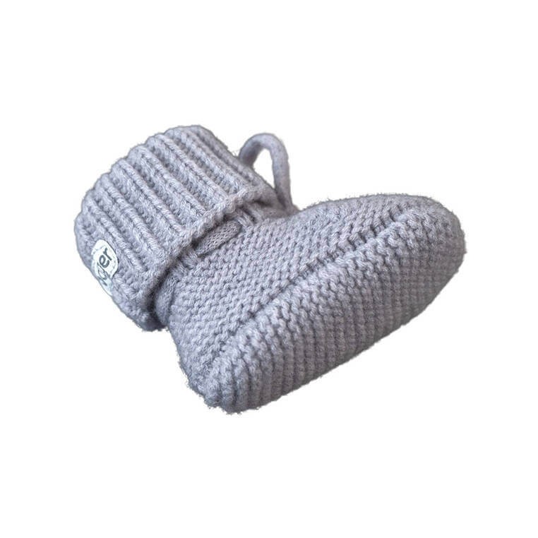 Buciki niechodki z wełny merino 100% - szare Drizzle / Lodger