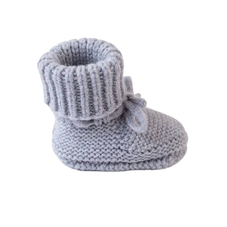 Buciki niechodki z wełny merino 100% - szare Drizzle / Lodger