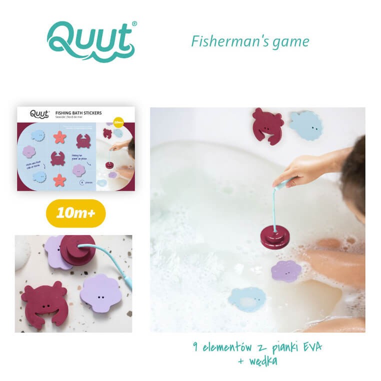 Zestaw piankowych naklejek do kąpieli z wędką - Seaside / QUUT