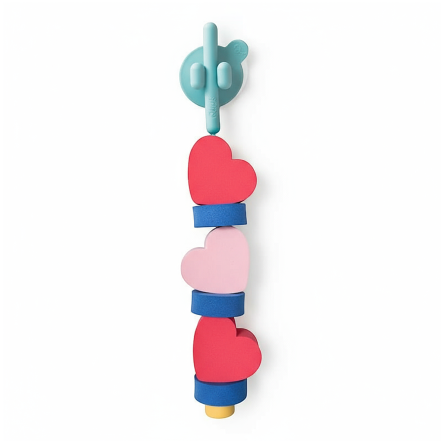 Klocki piankowe do nawlekania do kąpieli Beedi - Hearts / QUUT