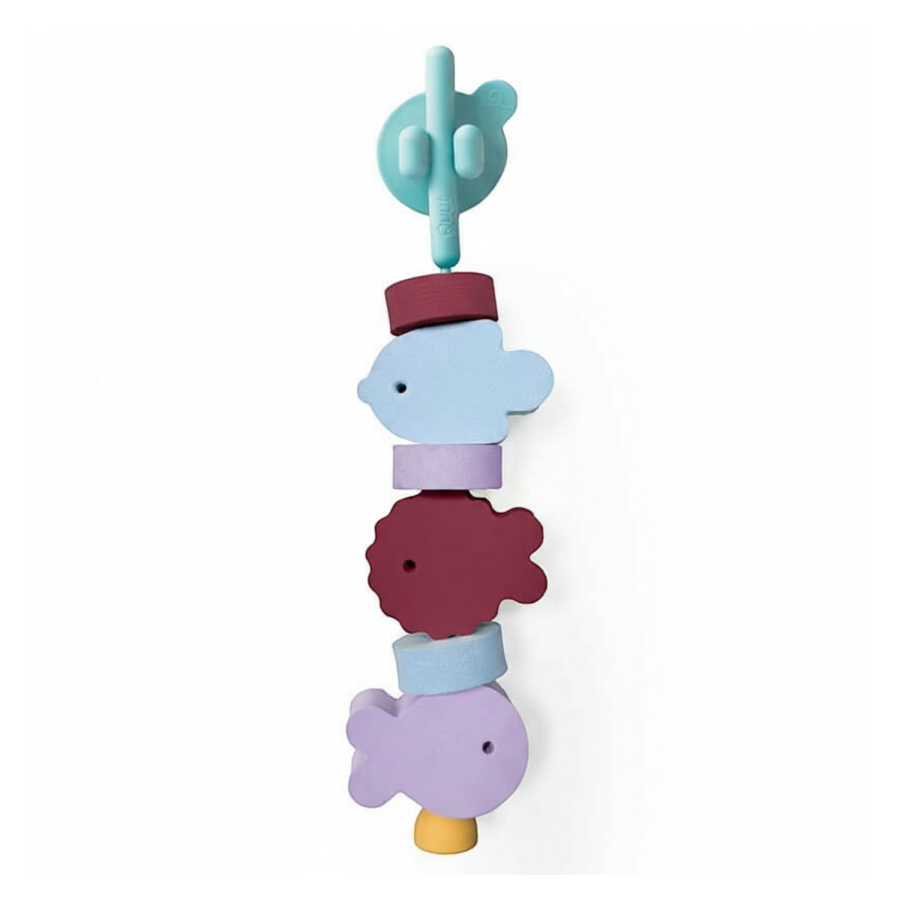 Klocki piankowe do nawlekania do kąpieli Beedi - Fish Burgundy / QUUT