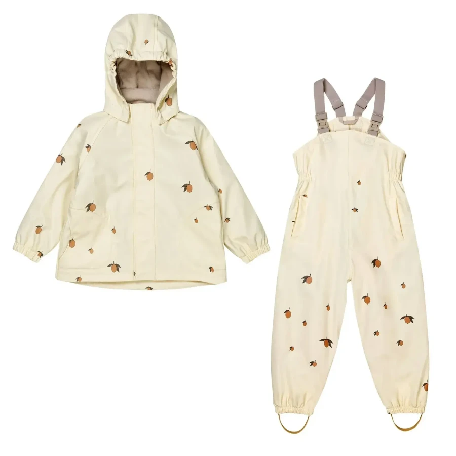 Zestaw przeciwdeszczowy Rainy Palme - Lemon/ Konges slojd