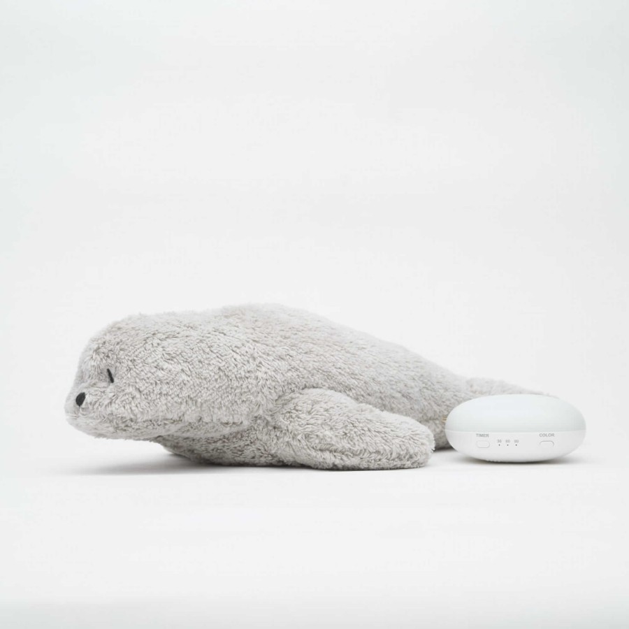 Moonie Organic - szumiąca foka z lampką - GREY