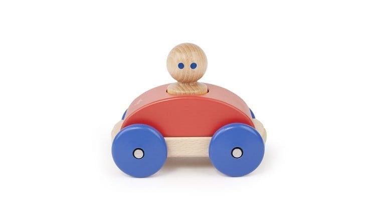 Drewniane klocki magnetyczne BABY & TODDLER Magnetic Racer Poppy/Blue / TEGU