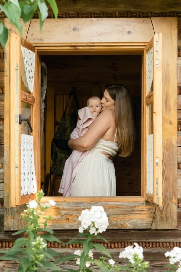 Bambusowo-bawełniany kocyk do zdjęć - oh baby Pink Cat in Cup / Mommy Planner