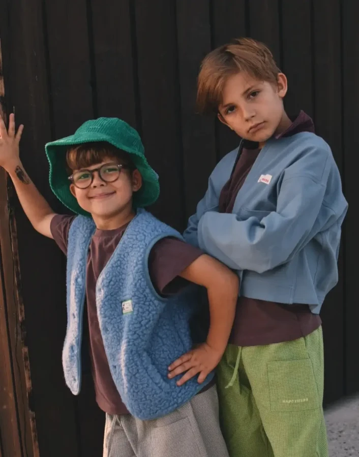 Dziecięca kamizelka merino - ice blue / Happymess