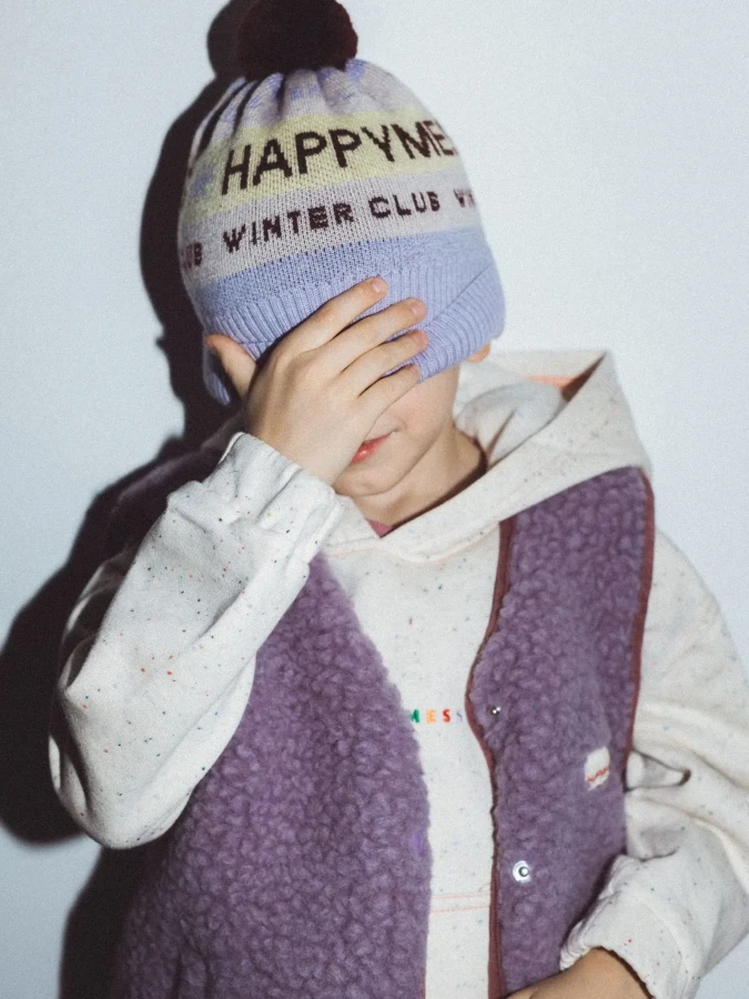 Dziecięca kamizelka merino - lilac cloud / Happymess