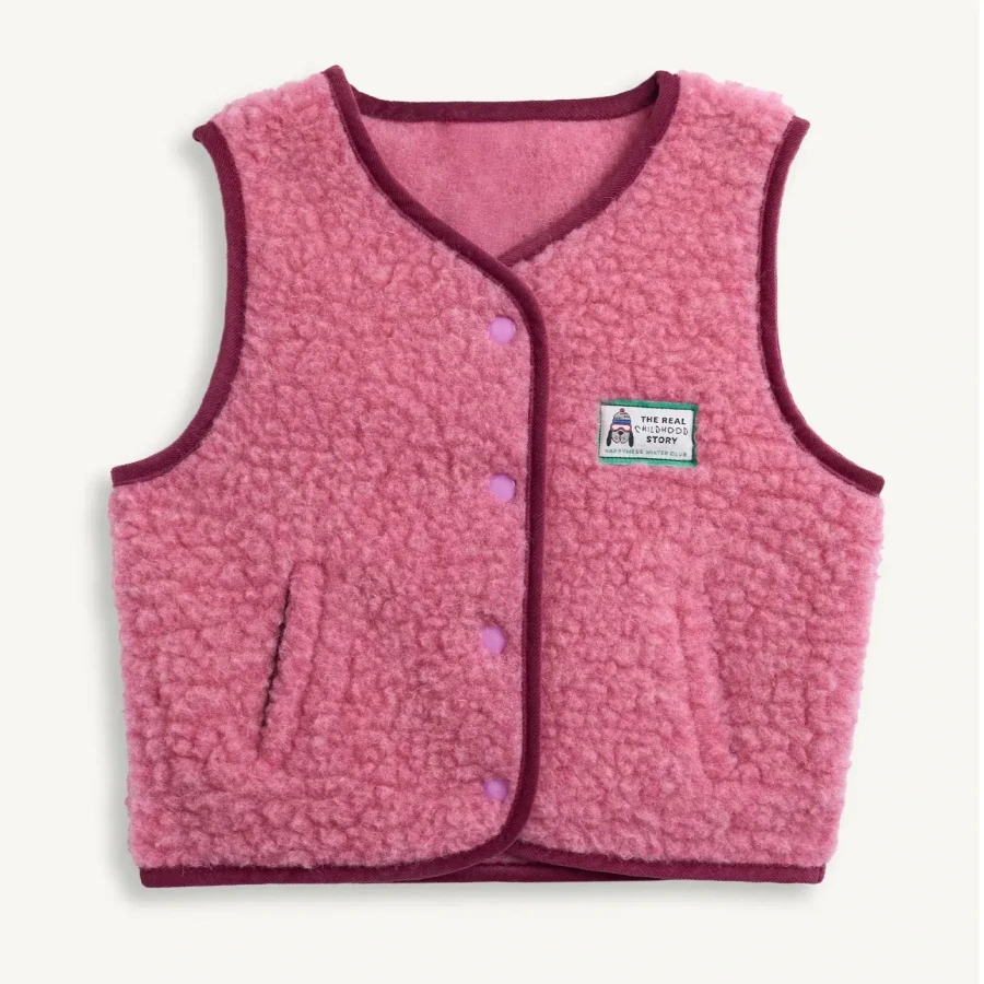 Dziecięca kamizelka merino - dusty pink / Happymess