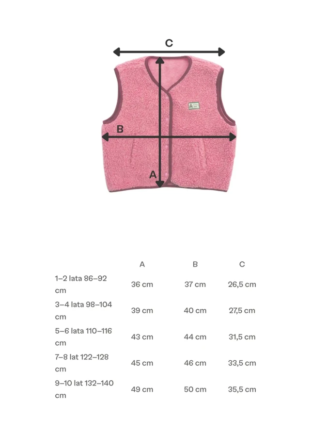 Dziecięca kamizelka merino - dusty pink / Happymess