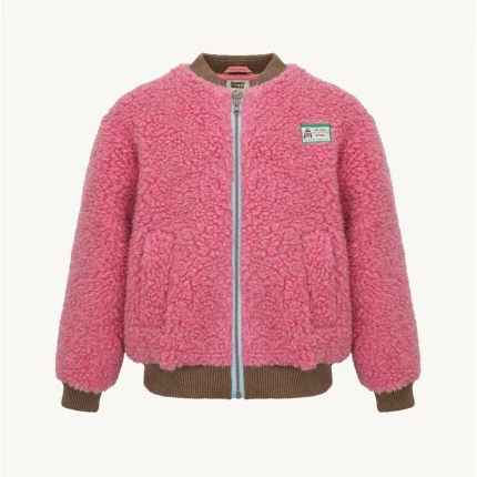 Kurtka wełniana merino - dusty pink / Happymess