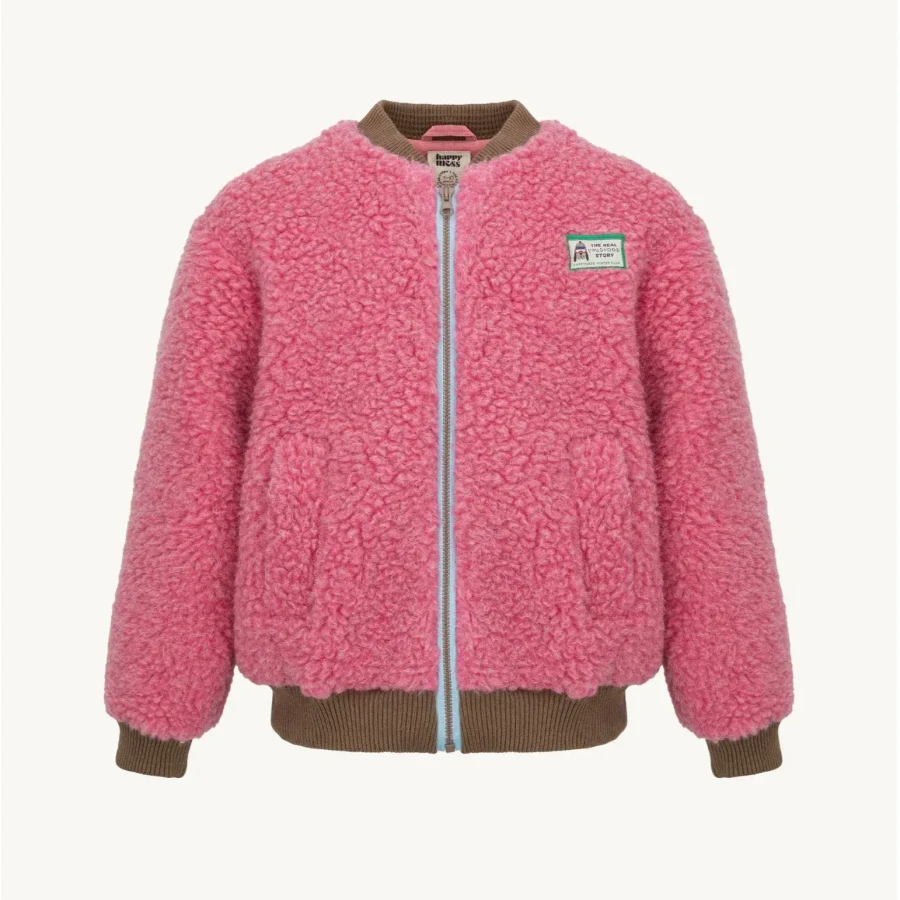 Kurtka wełniana merino - dusty pink / Happymess