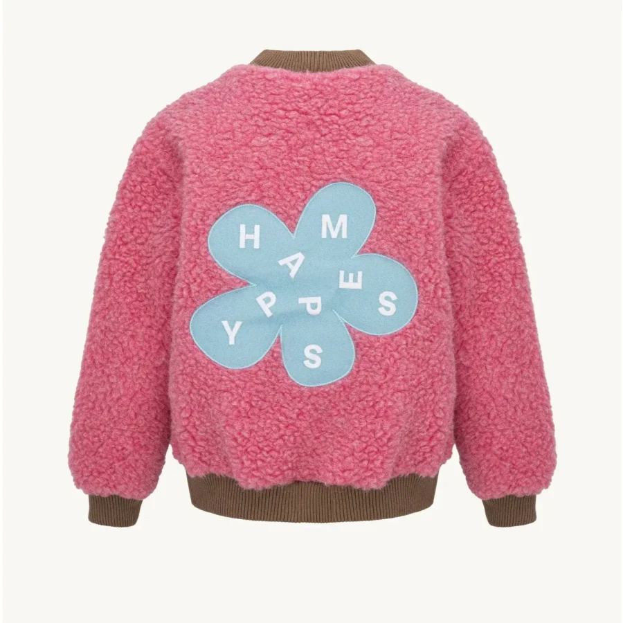 Kurtka wełniana merino - dusty pink / Happymess