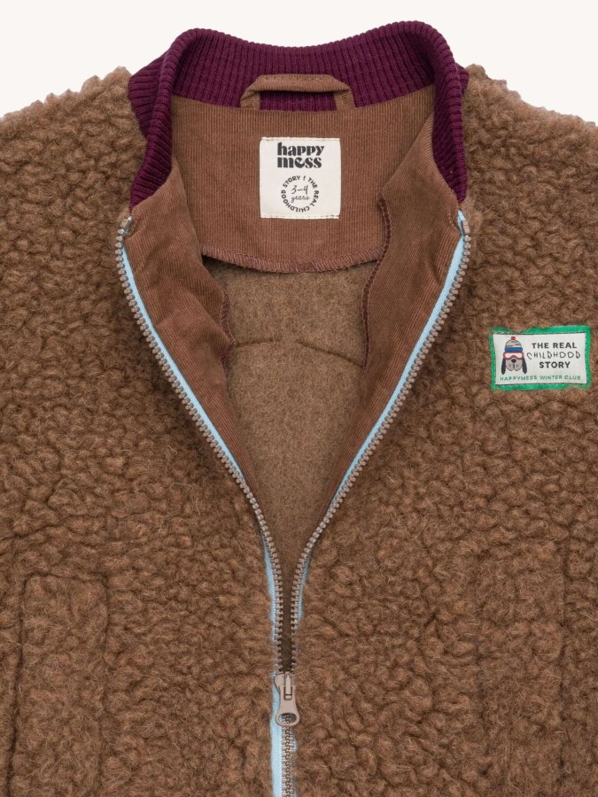 Kurtka wełniana merino - teddy brown / Happymess