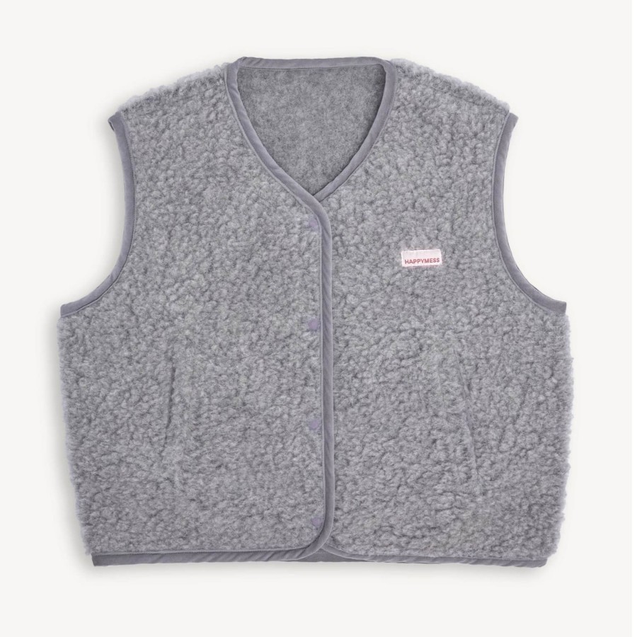 Kamizelka merino dla dorosłych - stone grey / Happymess