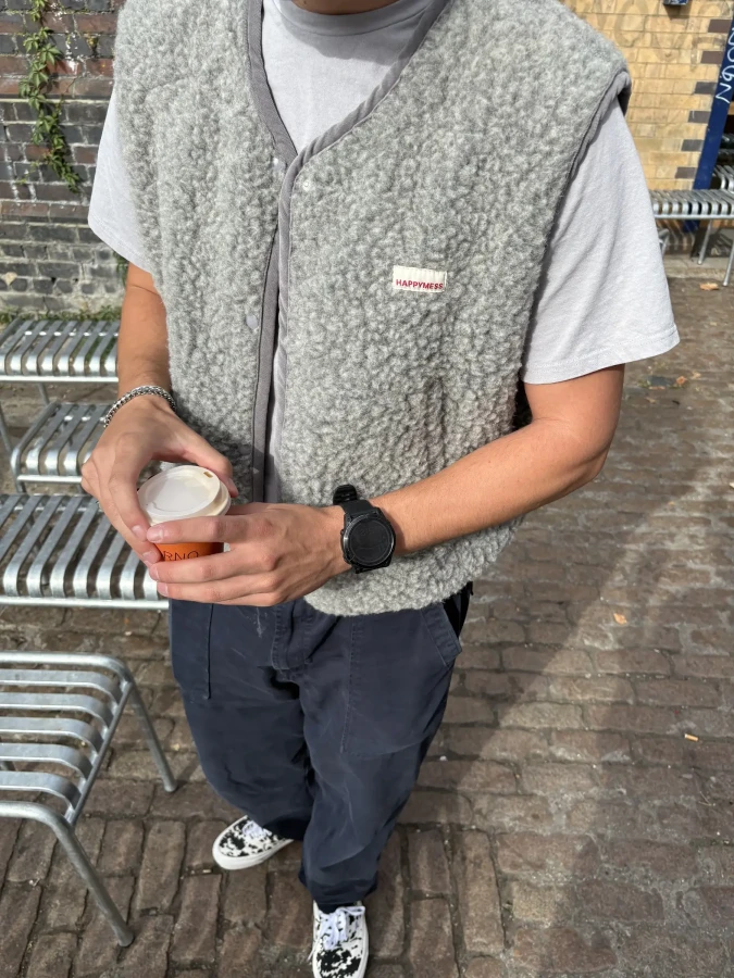 Kamizelka merino dla dorosłych - stone grey / Happymess