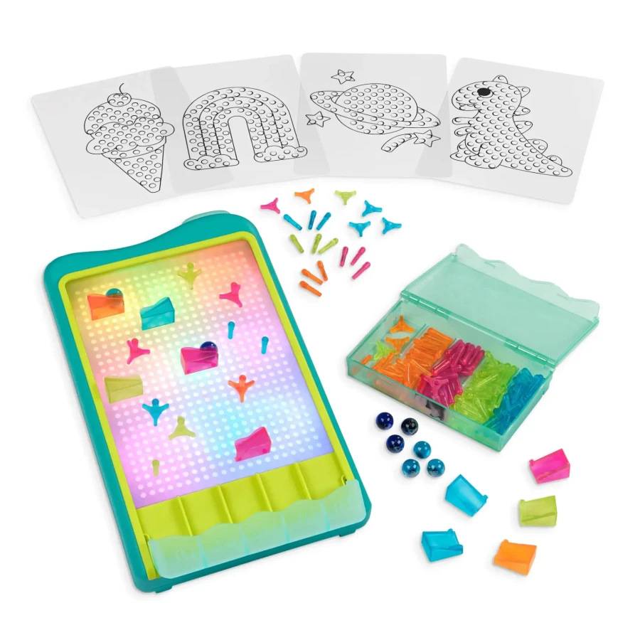Podświetlany tor kulkowy i świetlna tablica artystyczna 2w1 / B.Toys