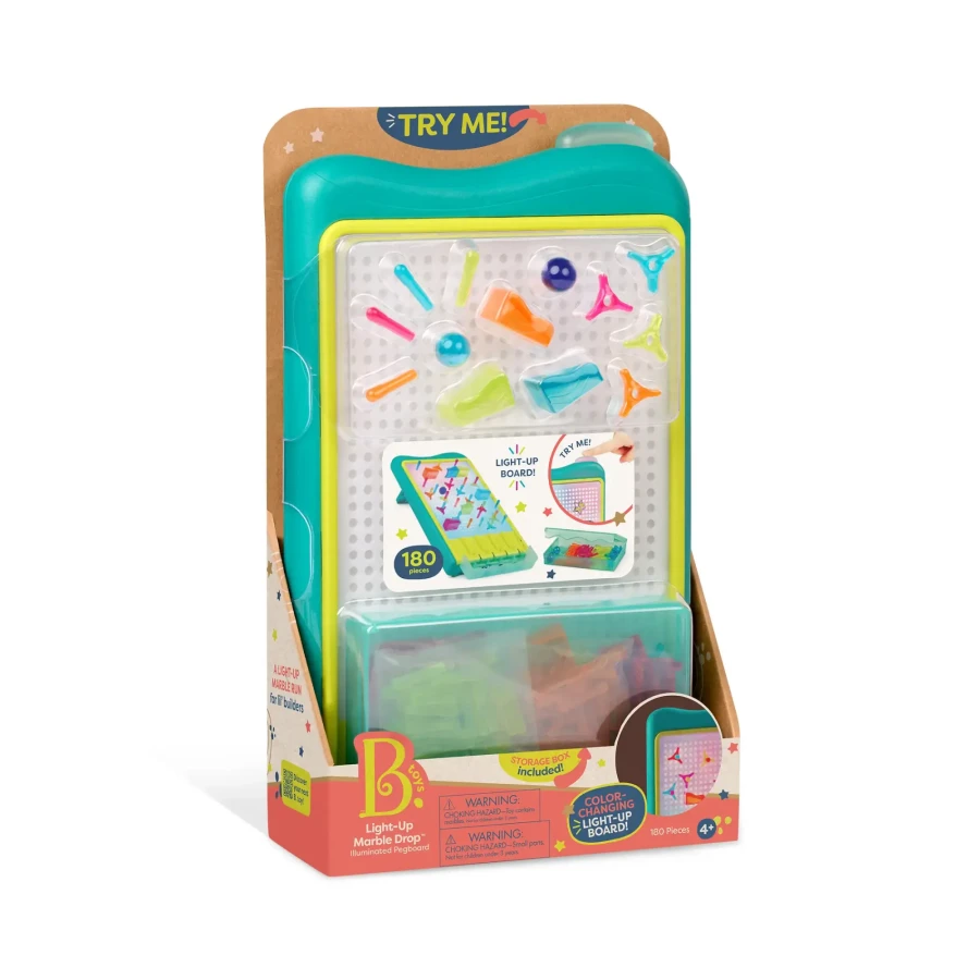 Podświetlany tor kulkowy i świetlna tablica artystyczna 2w1 / B.Toys