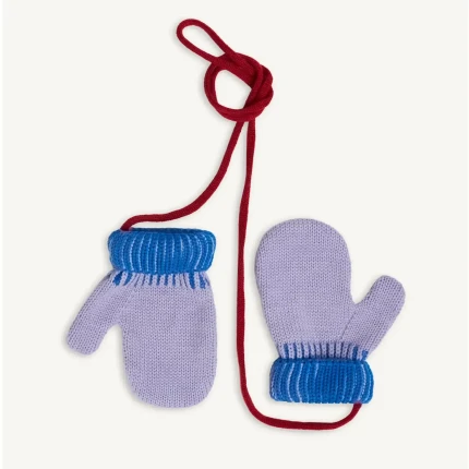 Dziecięce rękawiczki z wełny merino - lilac & ice / Happymess