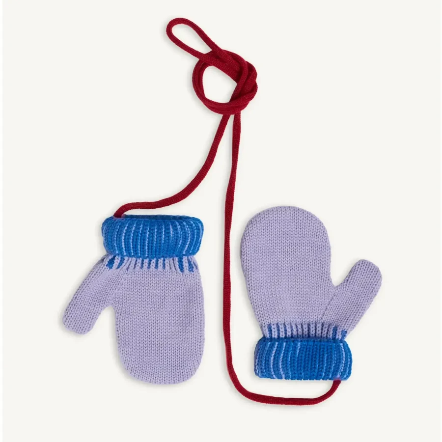 Dziecięce rękawiczki z wełny merino - lilac & ice / Happymess