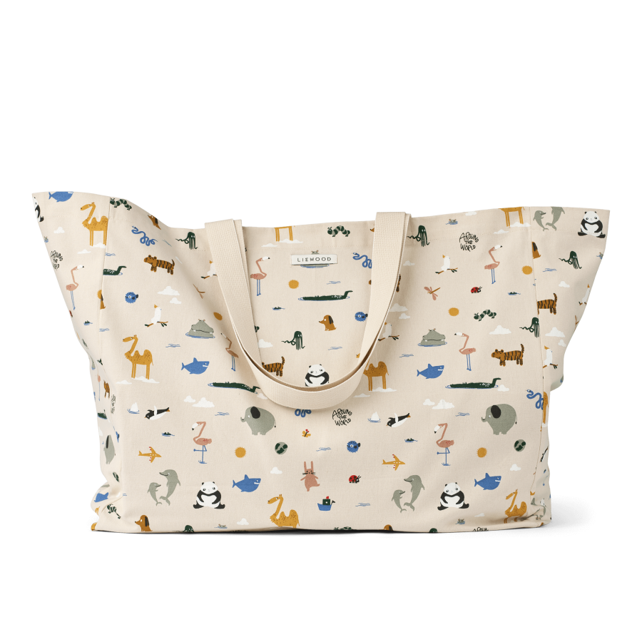 Torba na ramię Maxi - around the world, sandy / Liewood